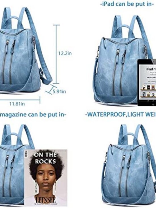 Backpack Purse for Women Backpack Purse Small Leather Waterproof - Picture 5 of 6